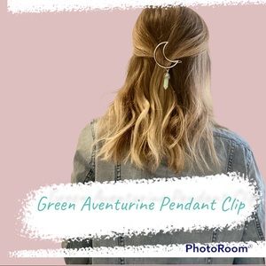 Green Aventurine Moon Clip